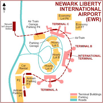 newark airport plan map york ewr manhattan transportation terminal jersey recommended aeroport city taxi carte shuttle car town