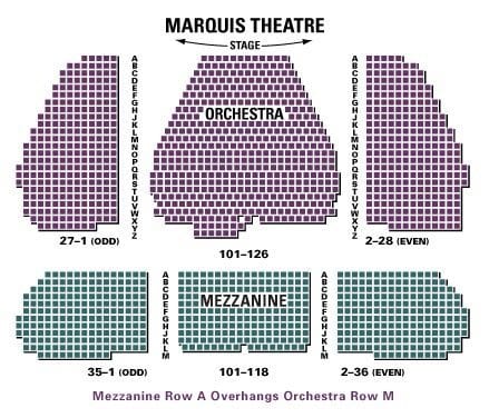 seating marquis theatre chart broadway seats