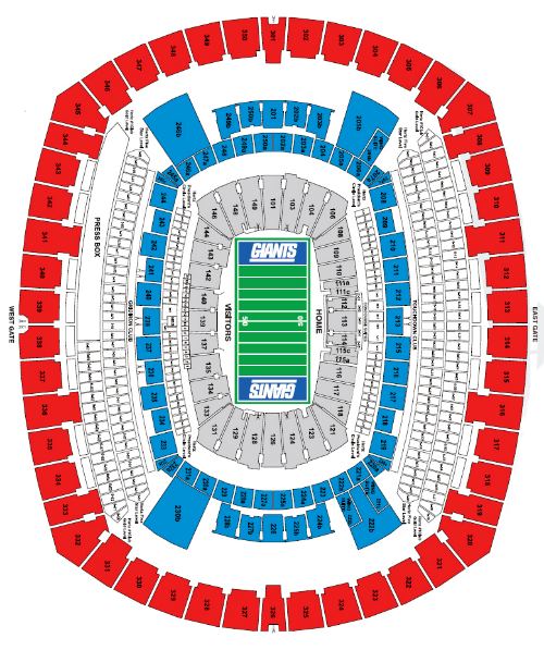 Giants Stadium Seating Chart With Seat Numbers Two Birds Home