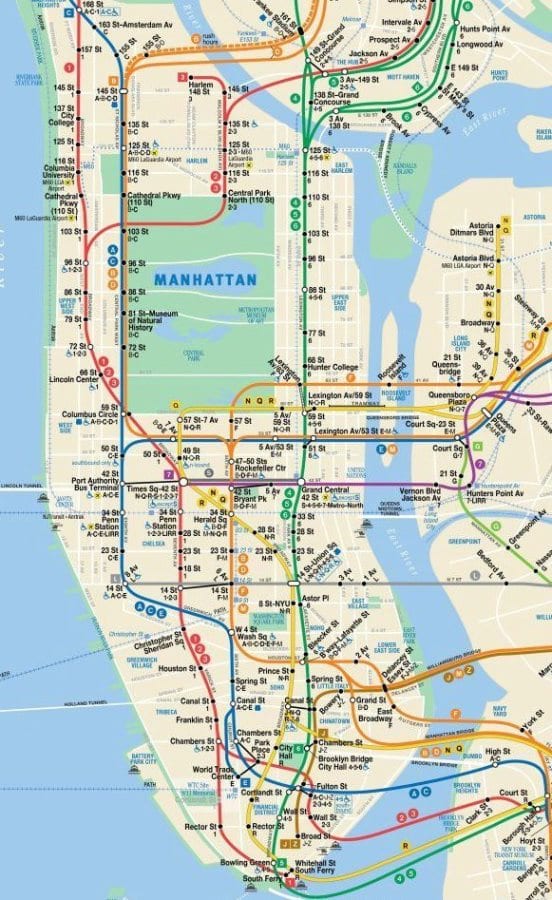 NYC Subway Map  FREE Manhattan Maps, Ride the Subway like 