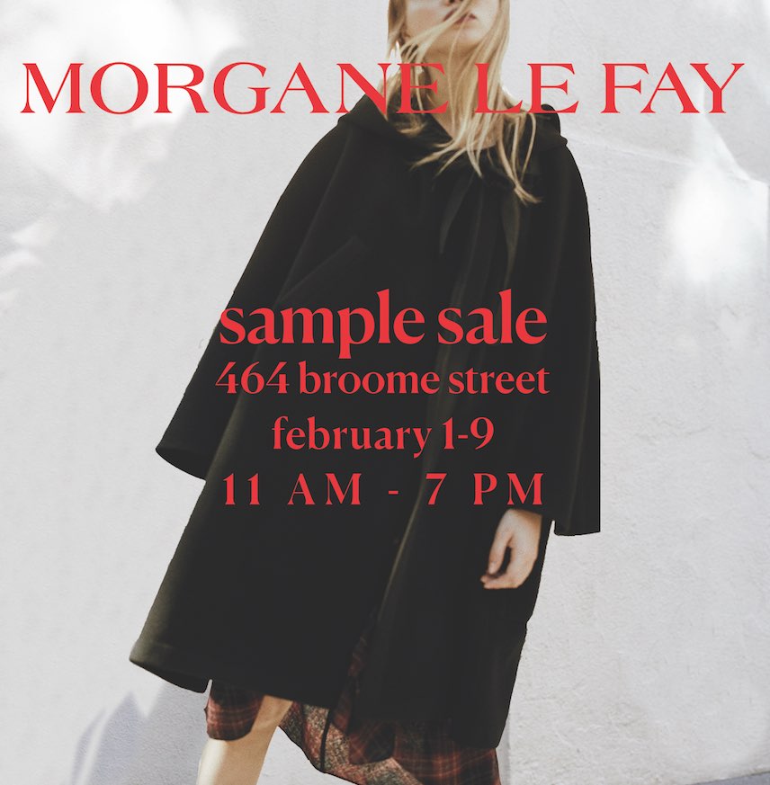 Morgane Le Fay Sample Sale 2018  NYC Sample Sale Calendar 