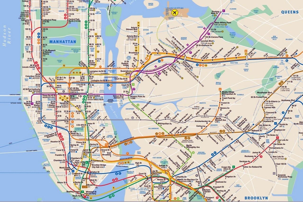 NYC Subway Map FREE Manhattan Maps, Schedule, Trip