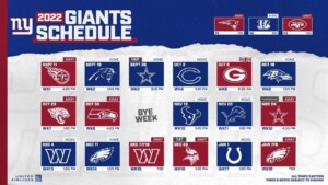 New York Giants Schedule 2022
