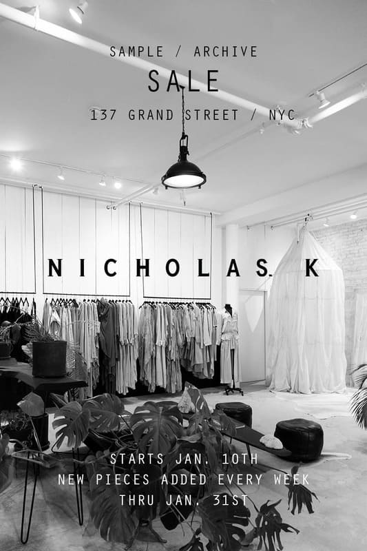 Nicholas K Sample Sale 2023